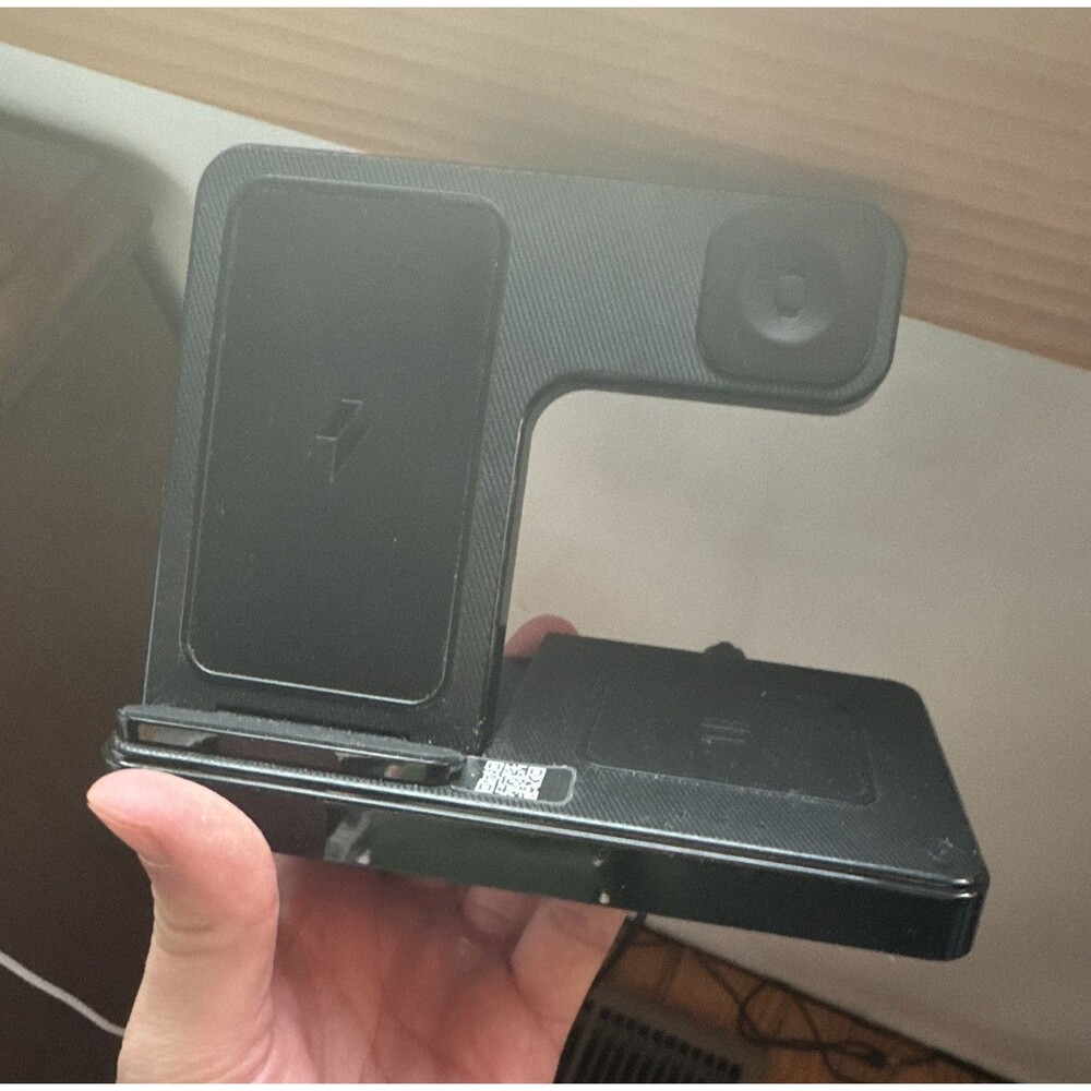 W336 3-in-1 Wireless Charging Stand for Apple Watch iPhone AirPods, Black